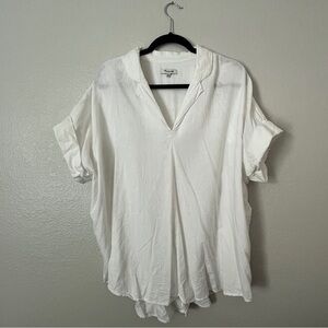 Madewell XXL white collared blouse heavy linen